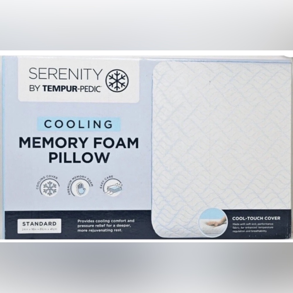 Serenity by Tempur-Pedic Cooling Memory Foam Pillow - Standard new in a box